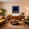 Distant Shores by Jay Nottingham, original painting, in room