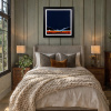 Distant Shores by Jay Nottingham, original painting, in room