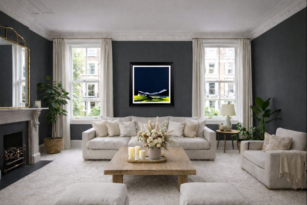 Clear Night Air by Jay Nottingham, original painting, in room