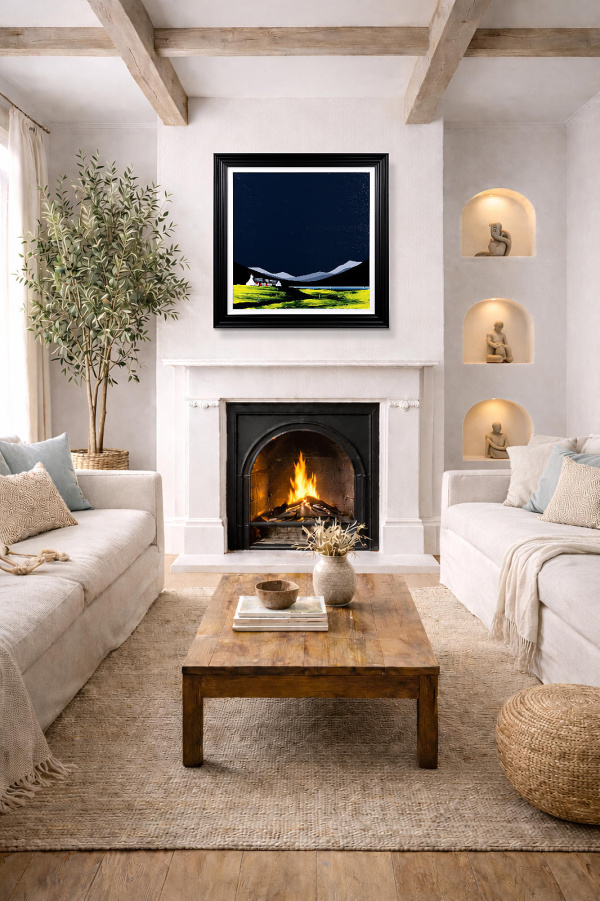Clear Night Air by Jay Nottingham, original painting, in room