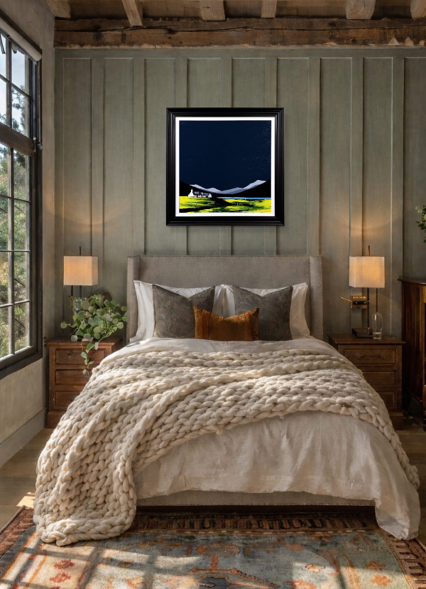 Clear Night Air by Jay Nottingham, original painting, in room