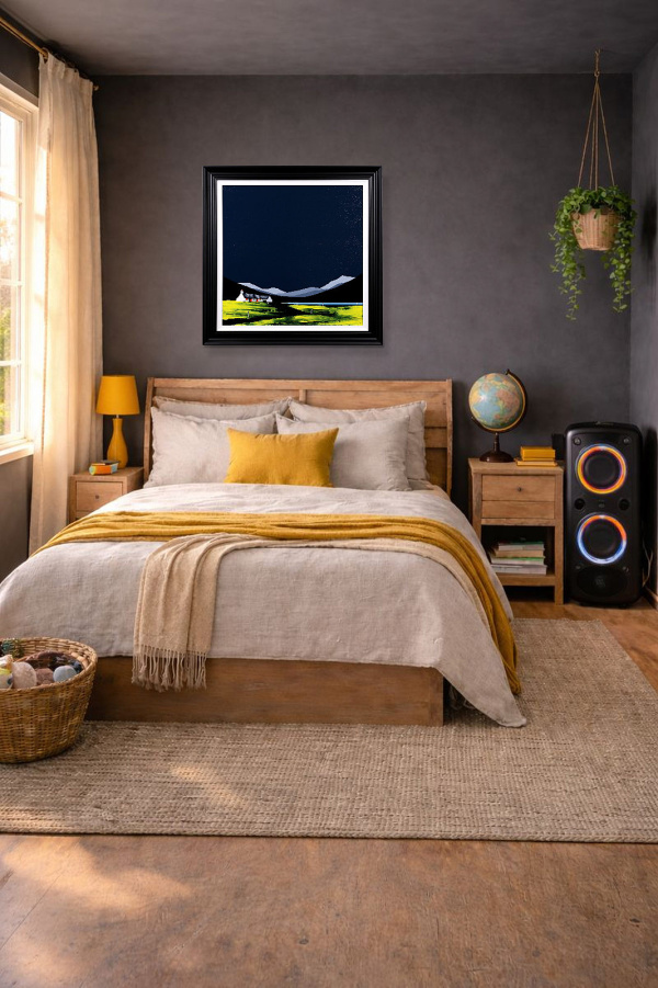 Clear Night Air by Jay Nottingham, original painting, in room