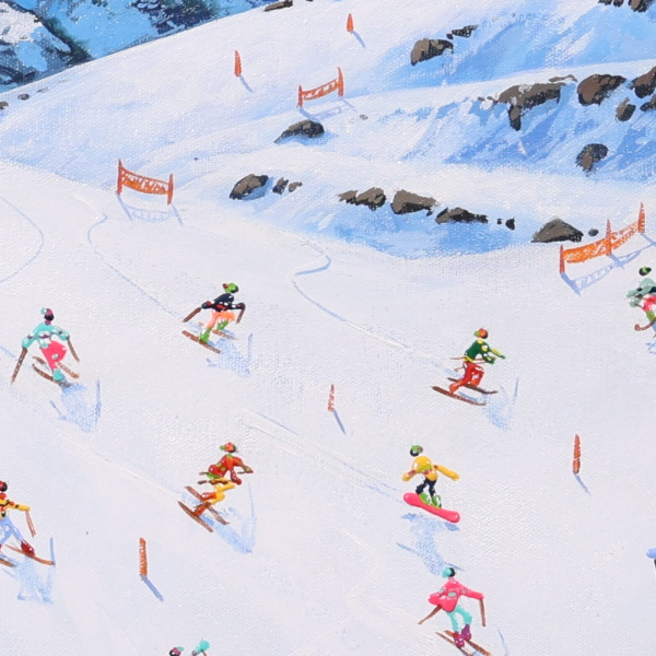 First Tracks by Paola Cassais, original painting, detail