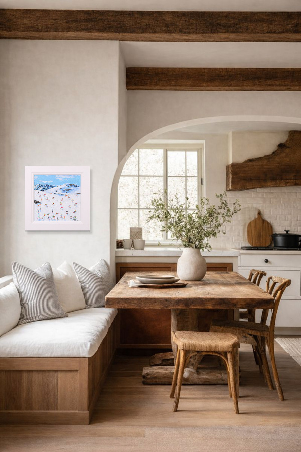First Tracks by Paola Cassais, original painting, in room