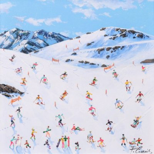 First Tracks by Paola Cassais, mixed media on canvas, thumbnail image