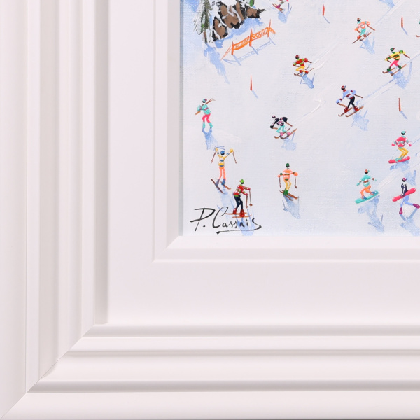 Ski Season Cheer by Paola Cassais, original painting, detail