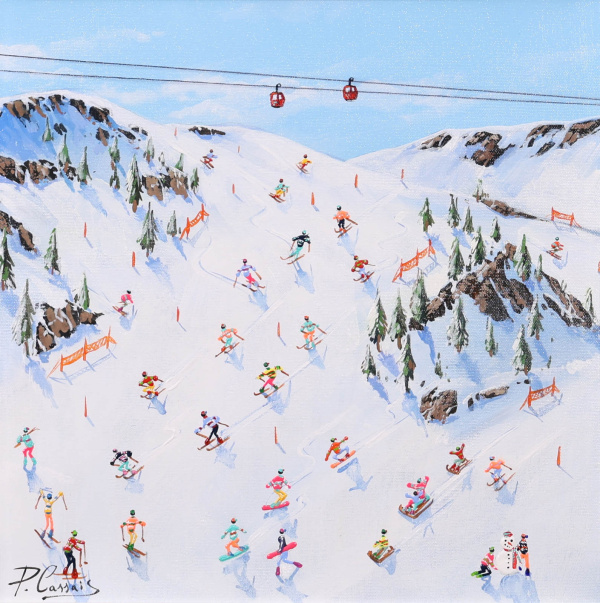 Ski Season Cheer by Paola Cassais, original painting