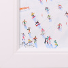 Winter Village Slopes by Paola Cassais, original painting, detail