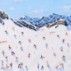 Winter Village Slopes by Paola Cassais, original painting