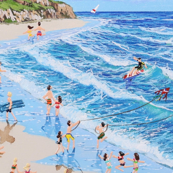 Seaside Joy I by Paola Cassais, original painting, detail