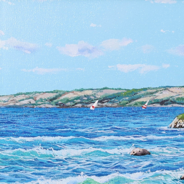 Beachside Bliss by Paola Cassais, original painting, detail
