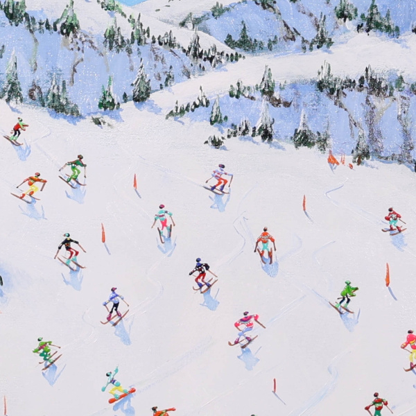 Alpine Panorama by Paola Cassais, original painting, detail