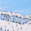 Alpine Panorama by Paola Cassais, original painting, detail
