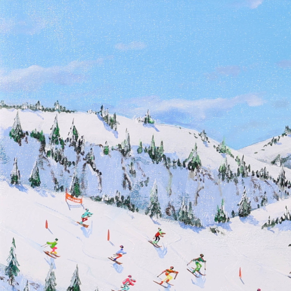 Alpine Panorama by Paola Cassais, original painting, detail