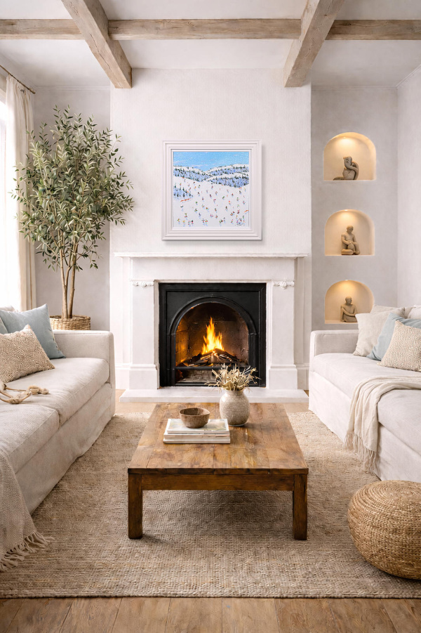 Alpine Panorama by Paola Cassais, original painting, in room