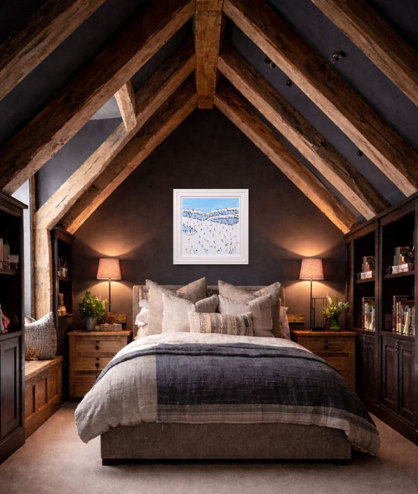 Alpine Panorama by Paola Cassais, original painting, in room