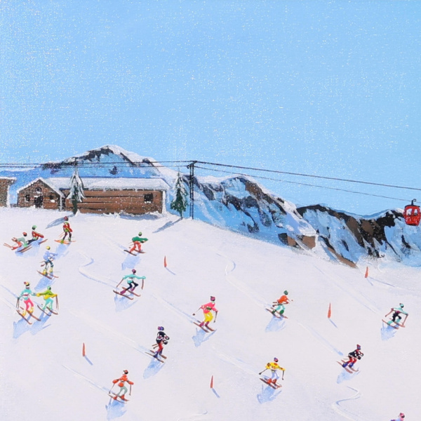 Snowfall Spirit by Paola Cassais, original painting, detail
