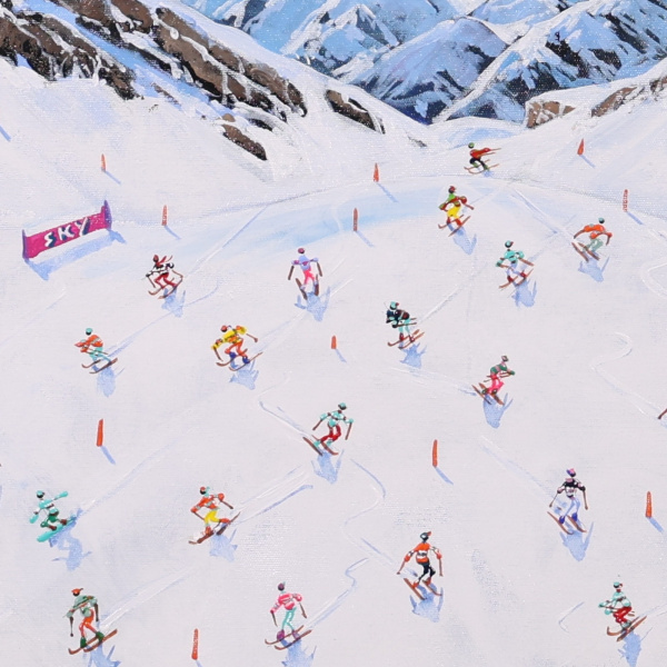 Mountain Celebration by Paola Cassais, original painting, detail