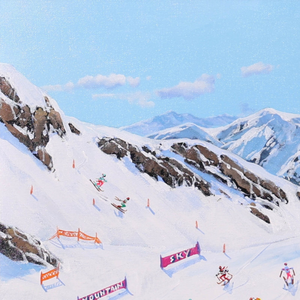 Mountain Celebration by Paola Cassais, original painting, detail