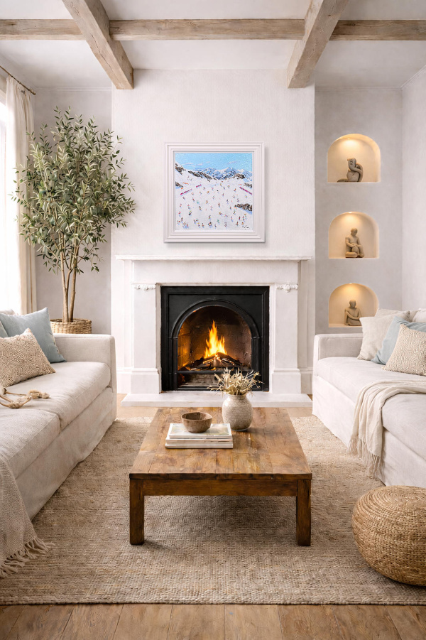 Mountain Celebration by Paola Cassais, original painting, in room
