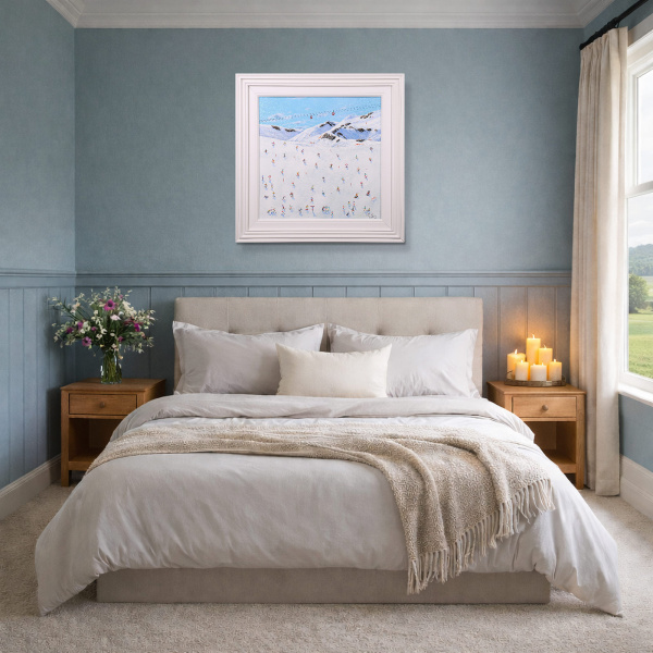 Grand Alpine Day by Paola Cassais, original painting, in room