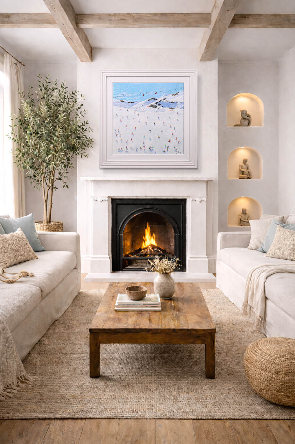 Grand Alpine Day by Paola Cassais, original painting, in room