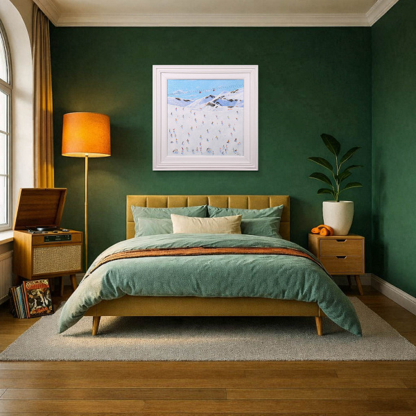 Grand Alpine Day by Paola Cassais, original painting, in room