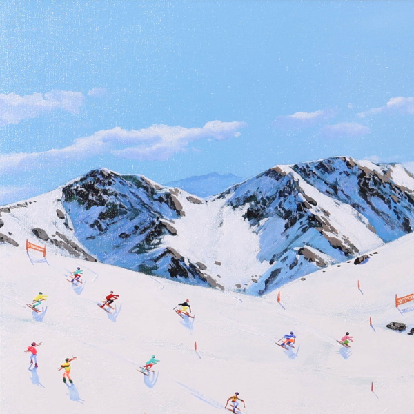Winter Heights by Paola Cassais, original painting, detail