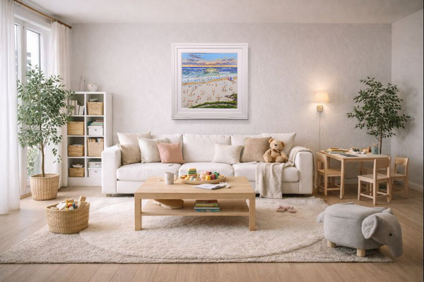 Endless Horizon by Paola Cassais, original painting, in room