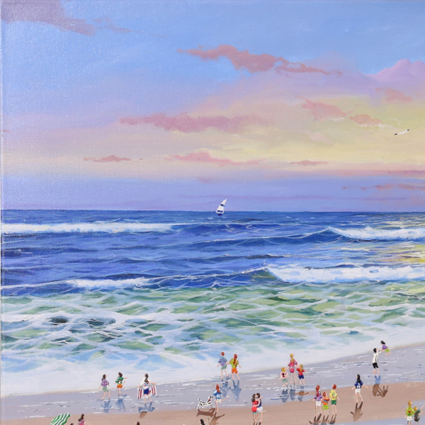 Coastal Light by Paola Cassais, original painting, detail