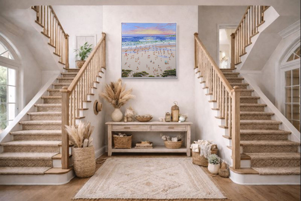 Coastal Light by Paola Cassais, original painting, in room