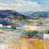 Golden Fields of Tuscany by Mario Malfer, original painting, detail
