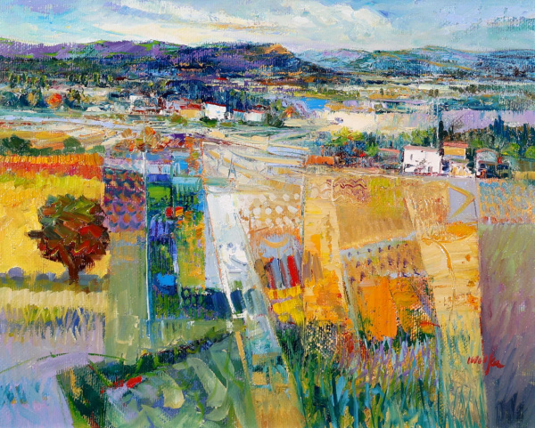 Golden Fields of Tuscany by Mario Malfer, original painting