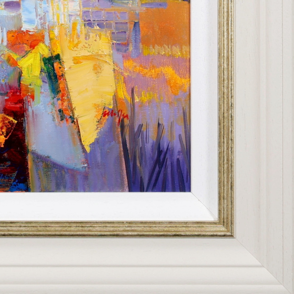 Sunlit Landscape by Mario Malfer, original painting, detail