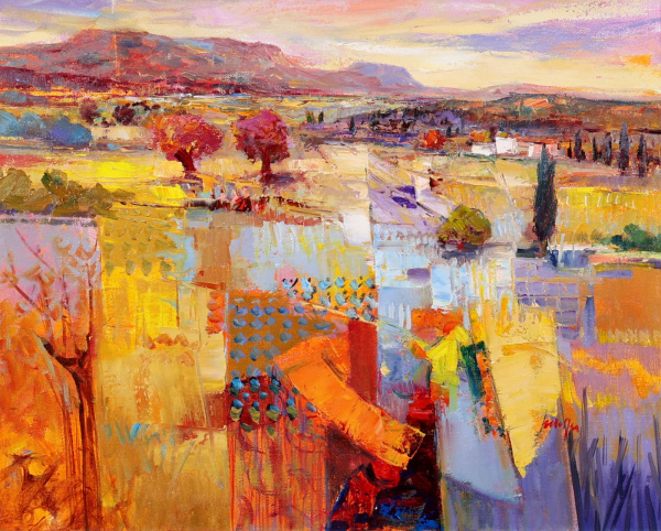 Sunlit Landscape by Mario Malfer, original painting