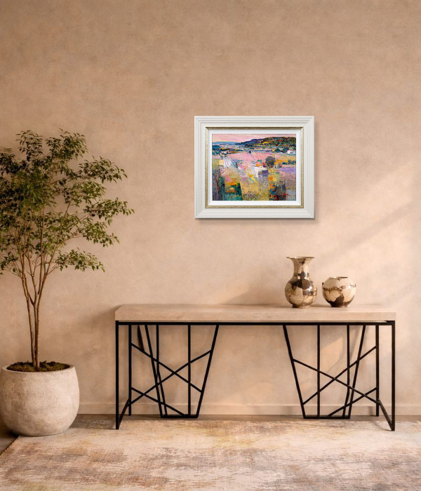 Hillside Harmony by Mario Malfer, original painting, in room