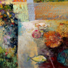 Tuscan Vista by Mario Malfer, original painting, detail