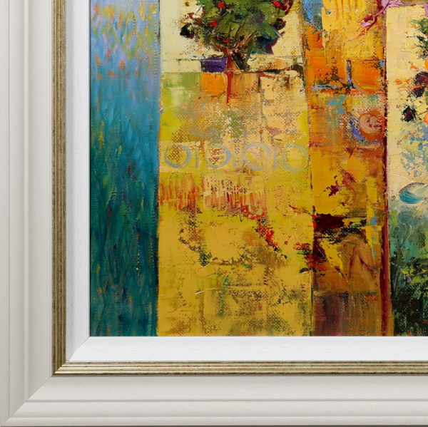 Tuscan Vista by Mario Malfer, original painting, detail