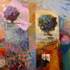 Spring In Italy by Mario Malfer, original painting, detail