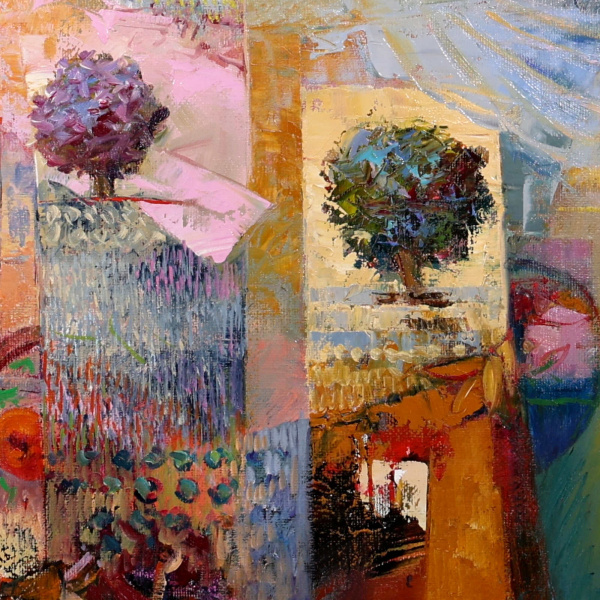 Spring In Italy by Mario Malfer, original painting, detail