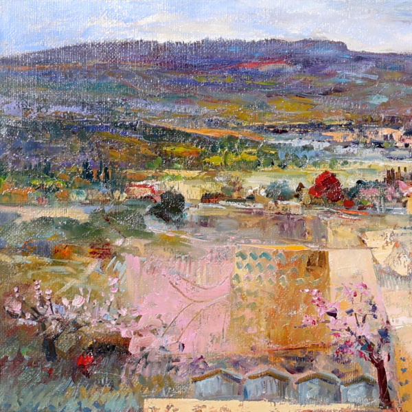 Spring In Italy by Mario Malfer, original painting, detail