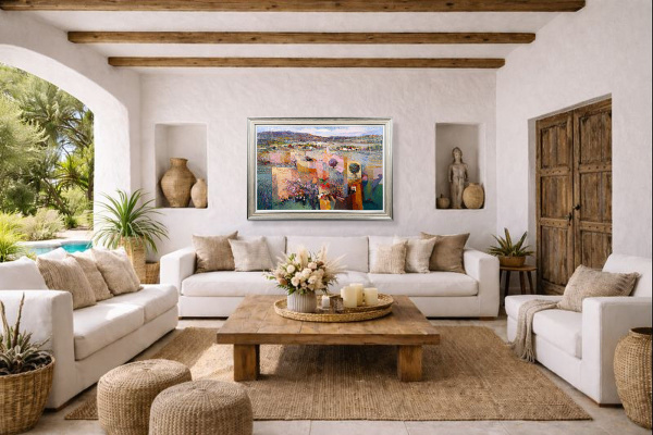 Spring In Italy by Mario Malfer, original painting, in room