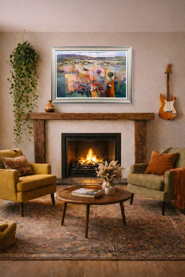 Spring In Italy by Mario Malfer, original painting, in room