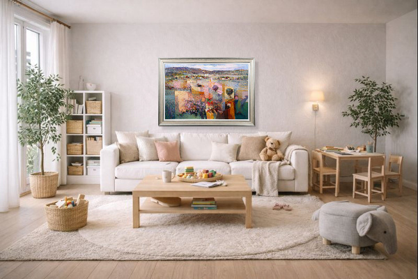 Spring In Italy by Mario Malfer, original painting, in room