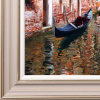 Sunlit Canal by Raffaele Fiore, original painting, detail