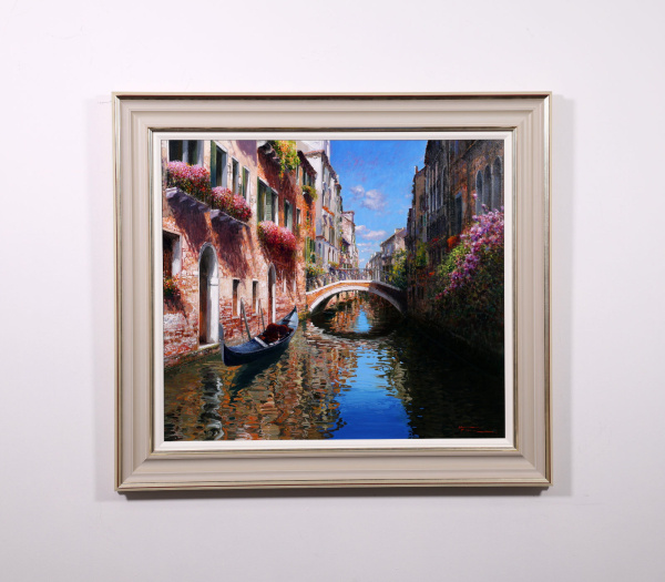 Sunlit Canal by Raffaele Fiore, original painting