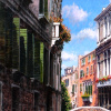 Bridge Over the Canal by Raffaele Fiore, original painting, detail