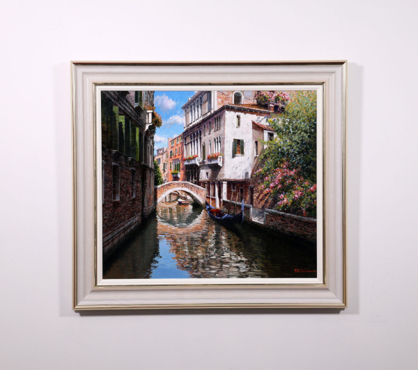 Bridge Over the Canal by Raffaele Fiore, original painting