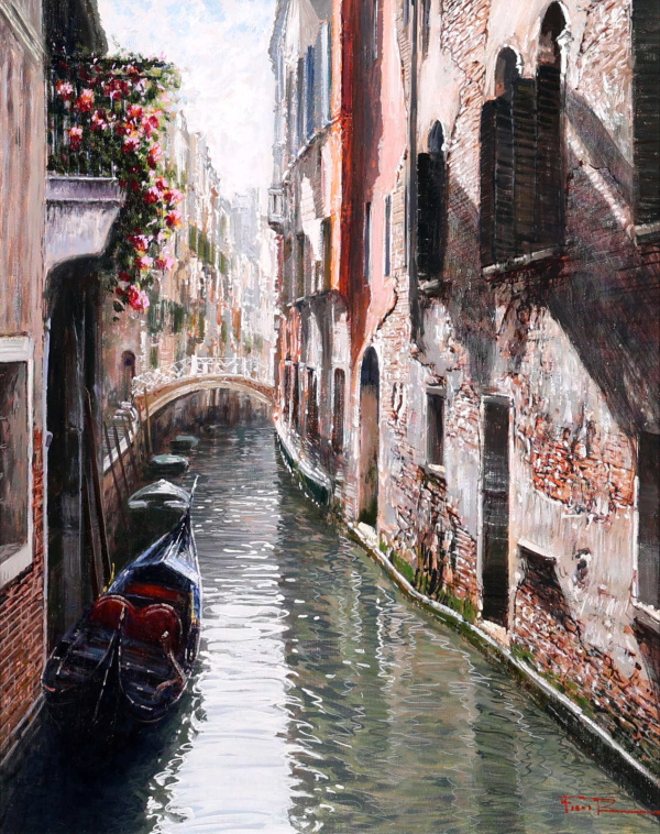 Quiet Venetian Corner by Raffaele Fiore, original painting