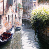 Winter in Venice by Raffaele Fiore, original painting, detail